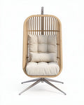Chaise suspendue en métal et tissu pour intérieur ou extérieur - 100 x 80 x 120cm