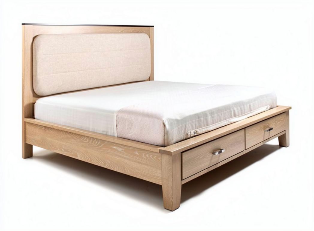 Lit avec rangement en bois - Pour chambre à coucher - 200 x 160 x 40cm