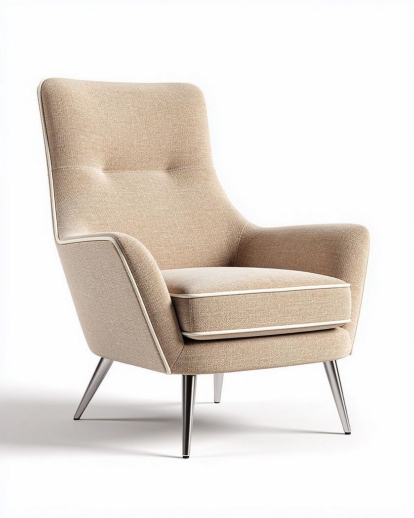 Fauteuil confortable pour espace de vie en tissu - 85 x 80 x 100cm