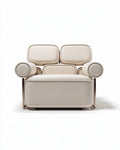 Fauteuil en cuir pour salon avec accoudoirs - 80 x 85 x 75cm
