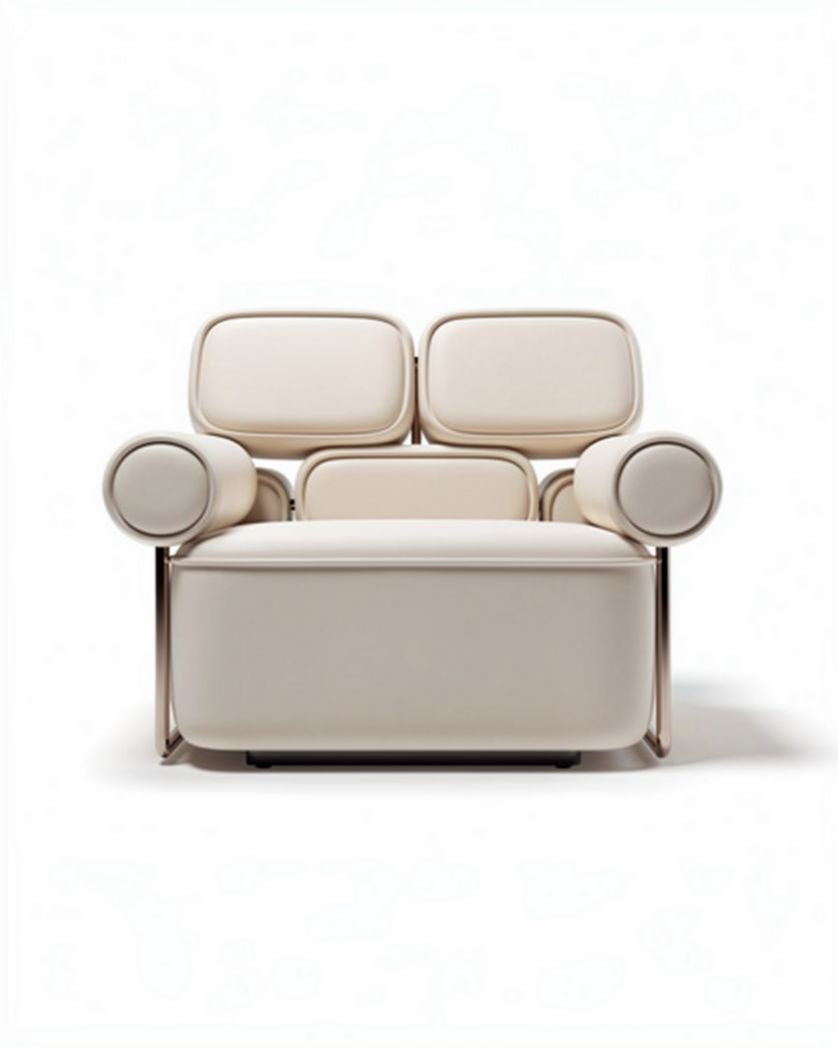 Fauteuil en cuir pour salon avec accoudoirs - 80 x 85 x 75cm